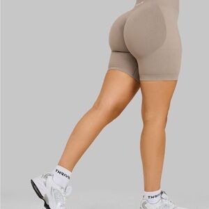 Thrivin Seamless Beige Women's Athletic Shorts